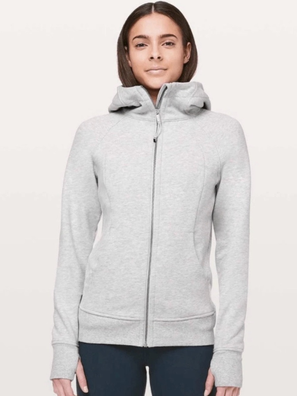 Light Gray Women's Zip-Up Hooded Sweatshirt Lululemon